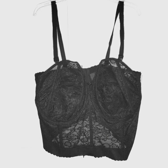 NWT Goddess Black Lace Bustier 50F Plus Size Bridal Lingerie Underwire Corset - Picture 1 of 9
